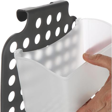 Panier de douche avec 3 compartiments - support de gel douche avec crochets pour suspendre - panier douche (1/5)