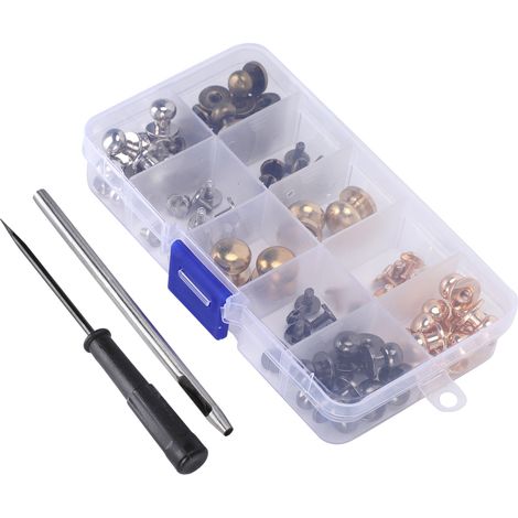 Monk Head Rivet Nipple Nail Boxed Brass Plating DIY Leather Craft Bag Screw Accessories KQ‑403 (1/5)