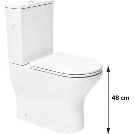 Brevis Stand-WC PMR ohne Spülrand aus Keramik (Spülkasten nicht enthalten), weiß (SATBRE033RREXVPB)