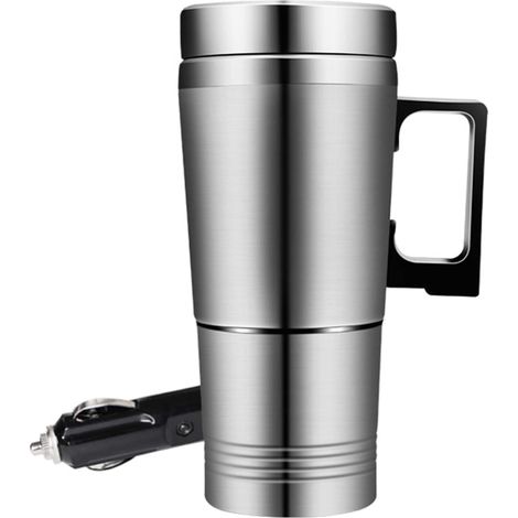 Bouilloire électrique de Voiture, 24V Portable Chauffe-eau Bouilloire de Voyage Chauffée 300ml 200W Bouteille Isotherme en Acier Inoxydable avec Allume-cigare pour Camion de (1/5)
