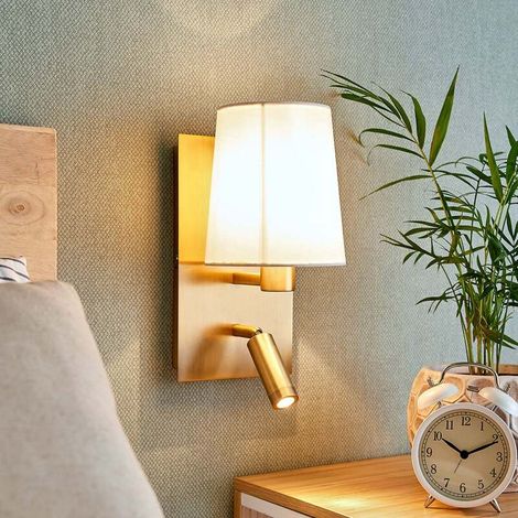 [NEUWERTIG] B-Ware Lindby Wandleuchte Aiden LED Wandlampe Leselicht altmessing 30cm warmweiß 3000K (1/2)