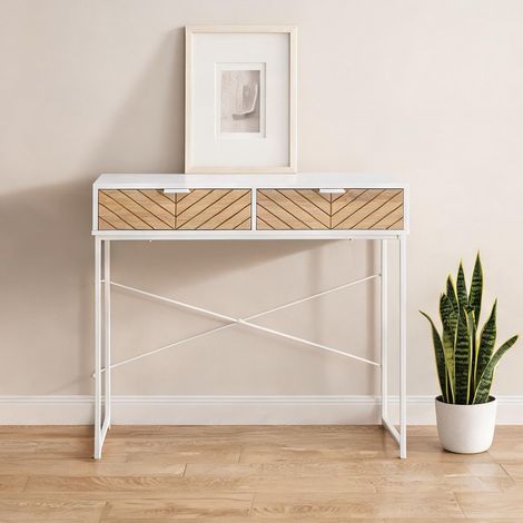 Console blanco en métal Melamina de Madera 100 x 30 x 75 cm (1/5)