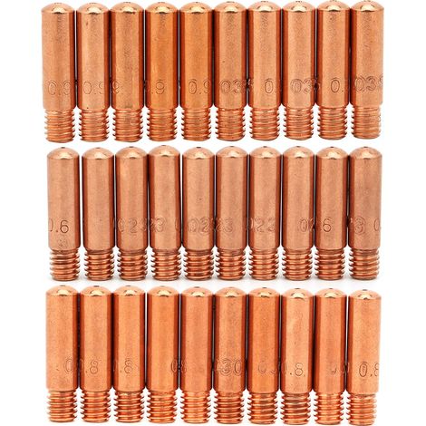 30 pointes de contact 11-23/11-30/11-35 pour pistolet MIG Tweco Mini 100L - Lot de 30 pièces (1/5)