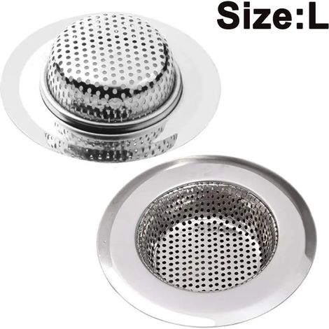 Abflusssieb 2er Set, Edelstahl Küchen spüle Dusche Badewanne Abfluss Spüle Filter Sieb, 2 Stück Abfluss Sieb, Verschiedene Größen sind für Universal
