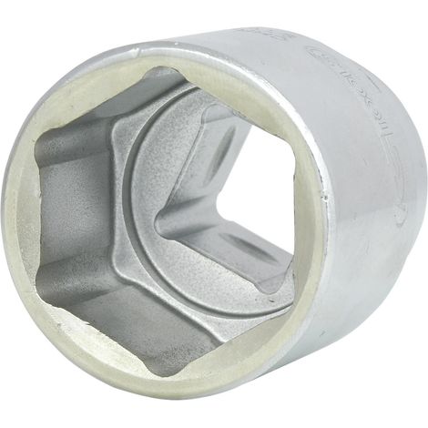 Kstools – Douille 6 pans 3/4' 34 mm – Acier chrome vanadium – Finition satinée mat et chromée – Normes DIN 3120, ISO 1174