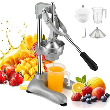 Presse Agrumes Manuel, Presse Orange avec Levier en Acier Inoxydable, Presse Citron et Fruits pour Jus Frais, Extracteur Manuel pour Cuisine, Maison, Bar et Restaurant (1/5)