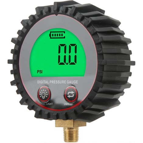 Pompe de gonflage de pneus avec manomètre numérique 3-255 PSI, écran LCD, DC 3,1 V, filetage 10 mm, pièces automobiles. (1/5)