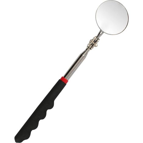 Specchi telescopici, specchi di ispezione regolabili, specchio di ispezione, specchio di ispezione rotante a 360 gradi, telescopico fino a 73 cm, impugnatura antiscivolo nera, per riparazione auto