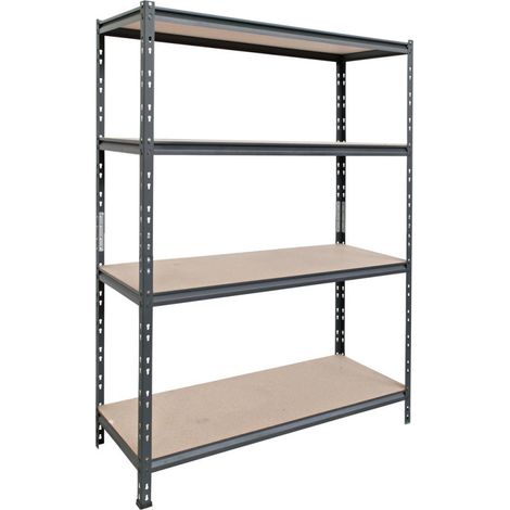 Scaffalatura in metallo nero 180x120x50 cm 4 ripiani Portata massima 1200 kg 300 kg per ripiano (1/5)