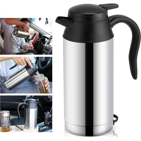 Bouilloire électrique pour voiture, 750 ml, idéale pour chauffer rapidement une tasse à café ou une bouteille d'eau, parfaite pour les voyages, le camping, le bateau ou le camion. Sans BPA. (1/5)