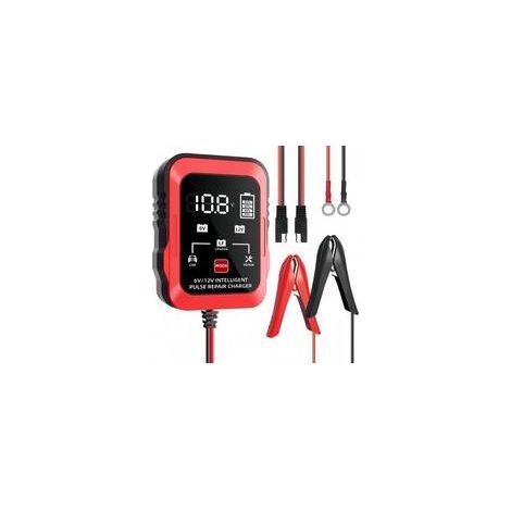 6V 12V RougeChargeur de batterie de voiture ultra-mince 6V/12V, type de réparation de batterie de moto 12V (1/4)