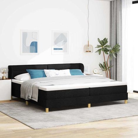 vidaXL Cama tipo Box Spring con colchón Negro 200 x 200 cm tela (1/5)