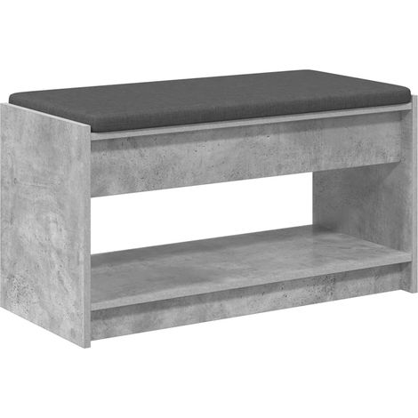 Banc d'entrée - Banc intérieur avec coussin Gris Béton 83 x 38 x 45 cm fr9241 - Maison La Vie (1/5)