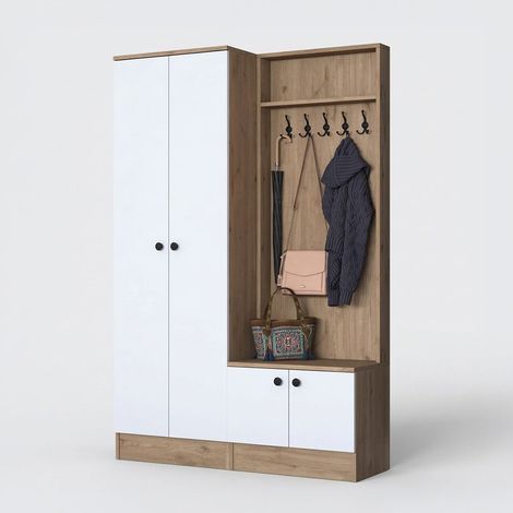 Garderobenmöbel mit Kleiderständer und Schuhschrank Veltor (1/5)