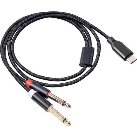 Câble audio stéréo USB-C vers double prise jack 6,35 mm pour smartphone multimédia (1/5)