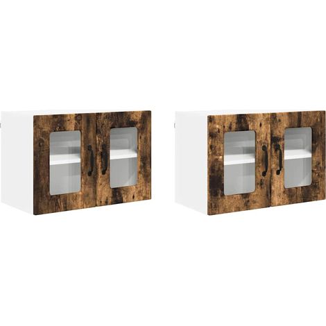 Meuble mural de cuisine，Armoire de cuisine 2 pcs Chêne fumé 60 x 31 x 40 cm CFW56912 (1/5)