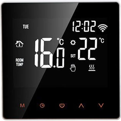 Thermostat Wi Fi intelligent ME81H AC230V , thermostat pour chaudière à gaz 5 90 °C, écran tactile LCD, compatible Tuya (bouton orange, fond blanc, 3 A) (1/5)