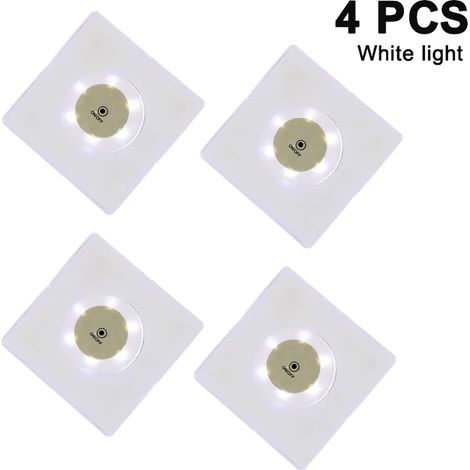 LED Untersetzer, 4 Stück wasserdichte leuchtende Untersetzer Bunt Getränke Cocktail Bier Untersetzer, beleuchtete Untersetzer für Bar, Restaurant, Party, Zuhause Dekoration (Quadratisch, weißes Licht) (1/5)