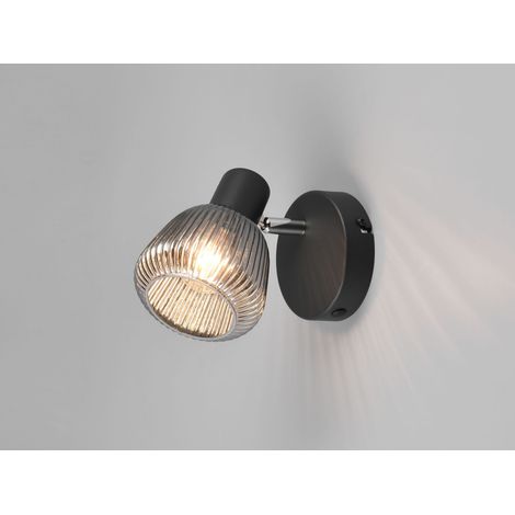 LED Wandstrahler mit Glasschirm Chrom bedampft, Breite 10cm (1/5)