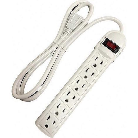 Multiprise à 6 prises avec protection contre les surcharges, compatible, cordon d'alimentation de 80 cm, szshsy21 (1/5)