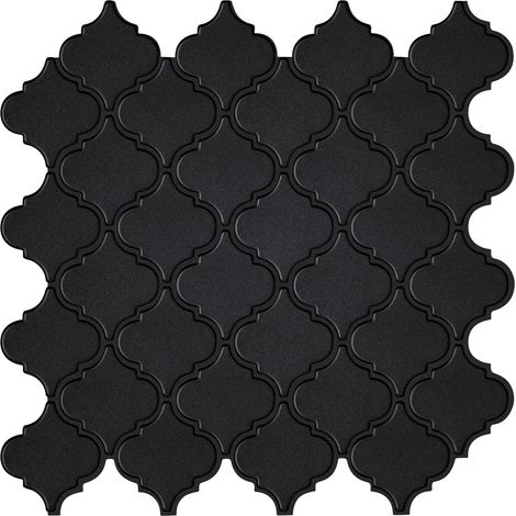 Revestimiento autoadhesivo para pared de cocina, diseño 3D negro mate de alta gama, azulejos autoadhesivos para pared, azulejos autoadhesivos para cocina y baño (10 azulejos, 30,5 x 30,5 cm)