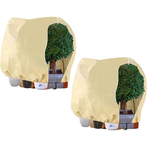 Voiles Hivernage Non-Tissé pour Arbres & Palmiers 120x180 cm - Pack de 2 Housses Réutilisables avec Zip (1/5)