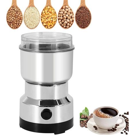 Moulin à vanille - 150 watts - Puissant moulin à café électrique - Quatre lames, capacité de 300 ml, convient pour moudre les céréales, les noix, la vanille, les grains de café et les épices.