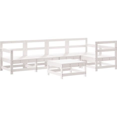 Maison Exclusive - Set Salotto da Giardino 6 pz Bianco in Legno Massello di Pino (1/5)
