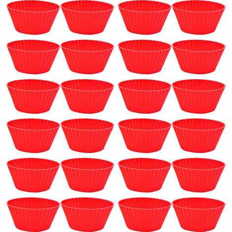 Moule À Cupcake En Silicone - Résistant À -40 °C À 230 °C - Pour Four Micro-ondes Lave-Vaisselle Congélateur - 24 Pièces (1/5)