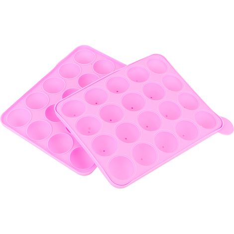Silikonform für 20 runde Kugel-Lutscher, rosa, zum Selbermachen von Kuchen und Schokolade, Küchenbackformen, Gebäckwerkzeuge (1/5)