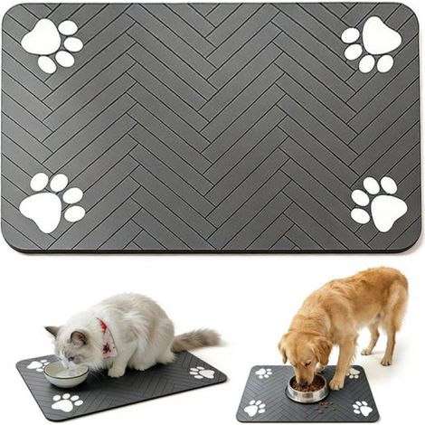 Tapis pour gamelle d'animaux - Taille XXL - 50 x 80 cm - Tapis d'alimentation pour chats et chiens - Tapis en terre de diatomées - Séchage rapide - Tapis anti-éclaboussures - Tapis de table pour anima (1/5)
