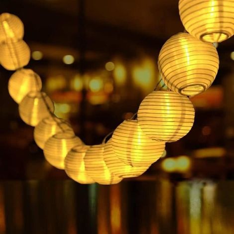 Guirlande Lumineuse - 20 Led - Blanc Chaud - Solaire - Extérieur - IP65 - 1 Pièce (1/4)