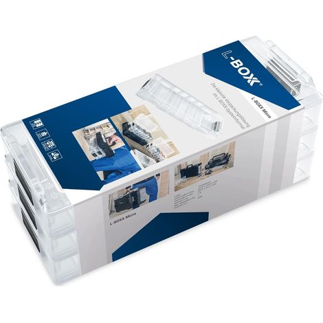 Boîte de Rangement Empilable Transparente avec Séparateurs Flexibles 259x106x42mm - Compatible Mini, System, X et ProClick (1/5)