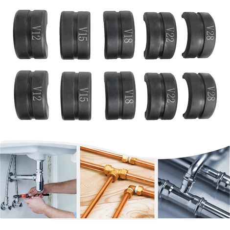 Matrice de sertissage de tuyaux, acier au carbone durable, application polyvalente, noir (1/5)