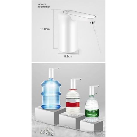 Distributeur d'eau électrique universel - Chargement USB - Pompe pour bouteille d'eau potable de 2 à 5 gallons ,Pompe à boisson (1/4)