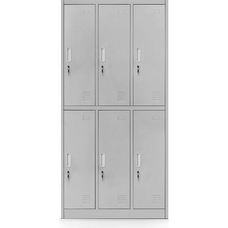 Armoire à 6 portes IGOR, 900 x 1850 x 450 mm, gris (1/3)