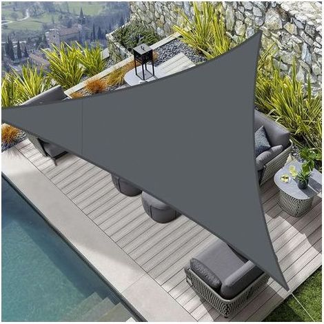 Vela ombra, Triangolare 3x3x3m Impermeabile,Tela Ombra 160 g/m2 Protezione UV del 95% per il Giardino,Terrazza,Balcone,Piscina all' (1/5)
