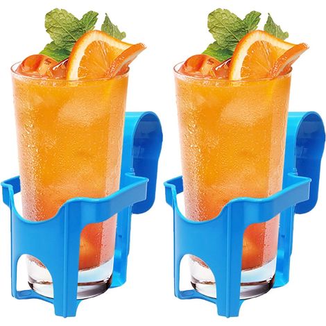 Porte-gobelet pour Piscine Plateau à Boissons 2 Pièces Support de boisson Pour Piscine Plage Terrasse Balcon Patio Extérieur (1/5)