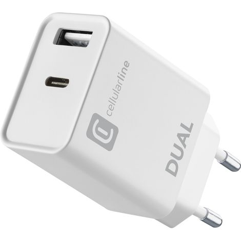 Cellularline Dual Charger - iPhone 8 or later