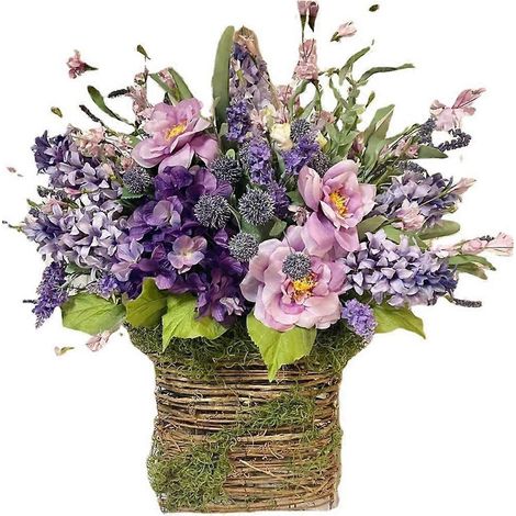 Couronne d'été à suspendre à la porte, panier décoratif pour porte d'entrée, style ferme (1/4)