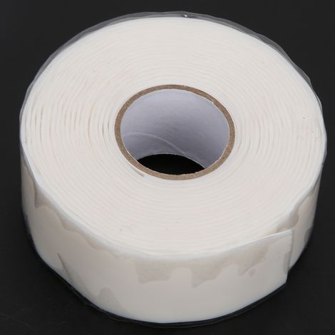 Ruban adhésif étanche forte adhérence PVC PPR réparation tuyauterie 2,5cm largeur rouge/blanc (1/5)