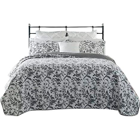 Laura Ashley Amberley Quilt Set, Cotone, Black, Coppia (1/5)
