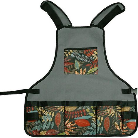 Multifunktionale Gartenschürze mit mehreren Taschen, 58 x 59 cm, Arbeitsschürze für den Außenbereich (1/5)