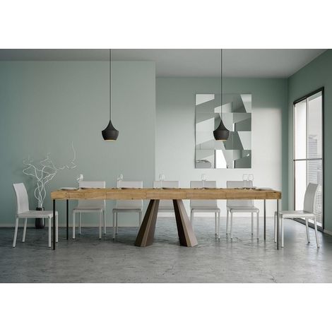 Consolle Allungabile in Legno e Ferro H77x40x90/300cm Itamoby Diamante Premium Quercia Orso Folding