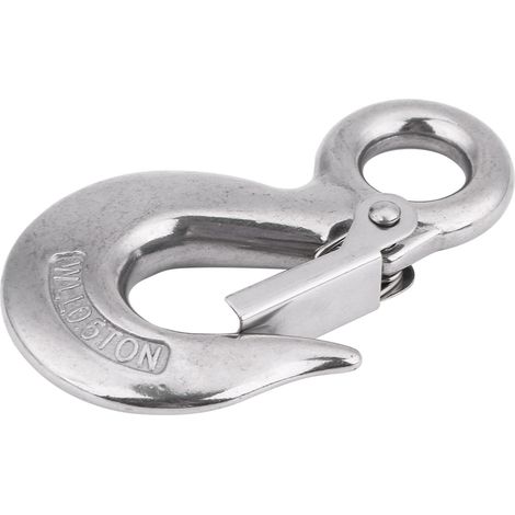Packung mit 10 Drehhaken aus Edelstahl 304, runder Drehring, 90 mm/0,5 t Hebekarabiner (1/5)