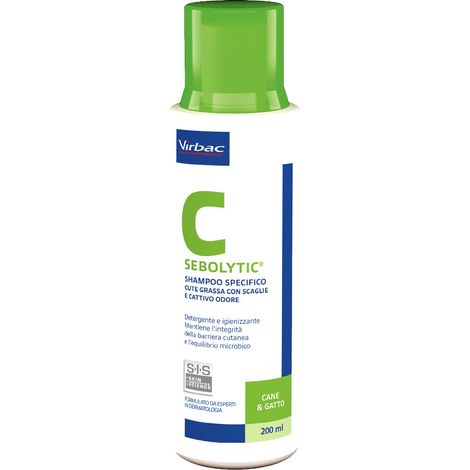Virbac Dog & Cat Sebolytic Shampoo - Confezione 200 ml - Igiene Cane