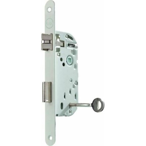 Serrure a encastrer a clé - YALE - Y75R-A40/B/SC - Axe 40 mm, coffre 135 mm - Certifié NF Niveau 2 - Blanc, Gâche et Clé inc (1/5)