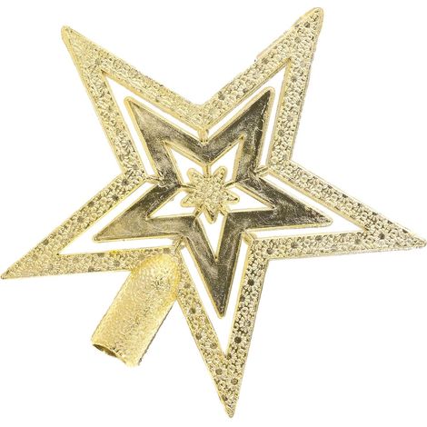 Étoile de Sapin de Noël en PVC Or 10 Cm, Décoration Légère et Portable pour Arbre de Noël, Style Charmant Détails Artisanaux, pour Fête (1/5)