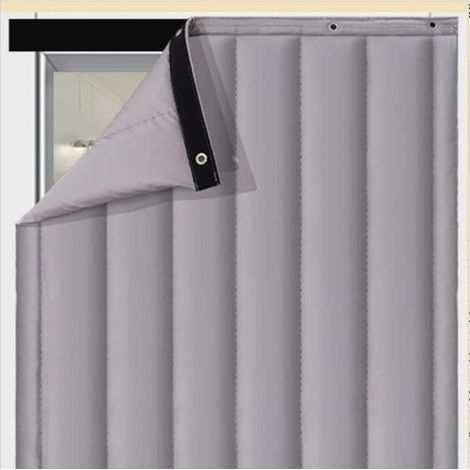 Gris Argent ，80x200cm(31x79inch)，Thermique Isolation Phonique Rideau De Porte, Épaissir PU Panneaux Imperméable Rideau De Partition De Climatiseur Chambre à Coucher De Salon