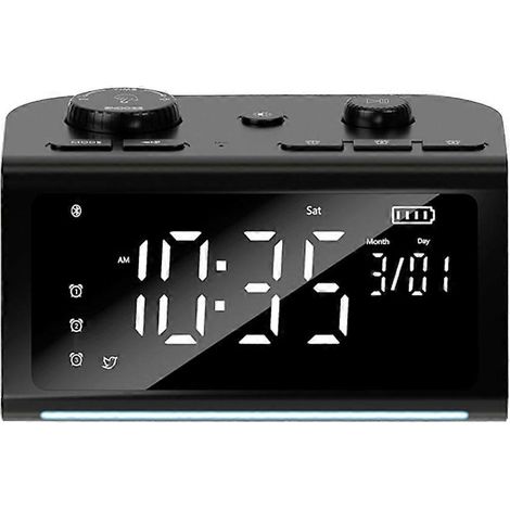 Multifonction Blanc Bruit Sleep Instrument Bluetooth Réveil Enceinte FM Wake-Up Multicolore Night Light Noir (1/5)
